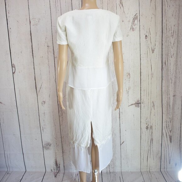 Plaza South 80's Vintage Linen and Rayon Two Pieces Skirt Set - Picture 2 of 10